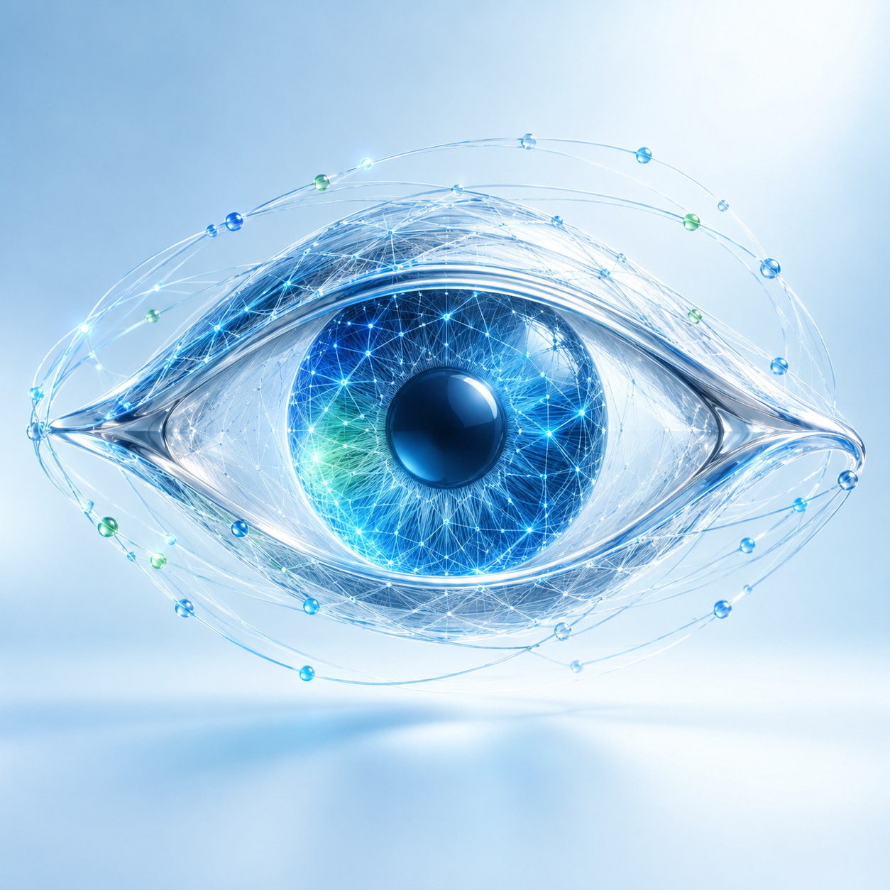 Ojo tridimensional formado por una malla de conexiones
